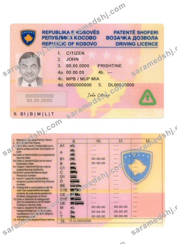 Kosovo driving license